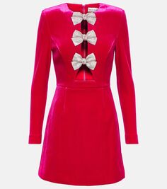 Бархатное мини-платье bernadette с бантом Rebecca Vallance, розовый