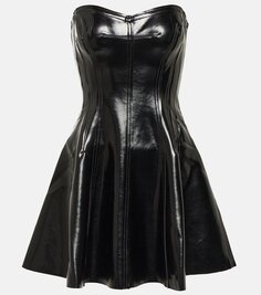 Мини-платье grace из искусственной лакированной кожи Norma Kamali, черный