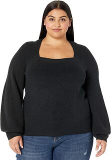 Пуловер в рубчик с квадратным вырезом Plus Kevin Madewell, цвет True Black