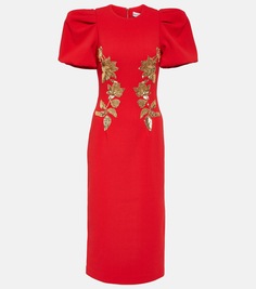 Платье миди из крепа versailles с пайетками Rebecca Vallance, красный