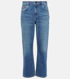 Укороченные расклешенные джинсы Tory Burch, синий