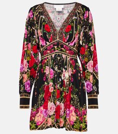 Мини-платье из джерси с цветочным декором Camilla, мультиколор