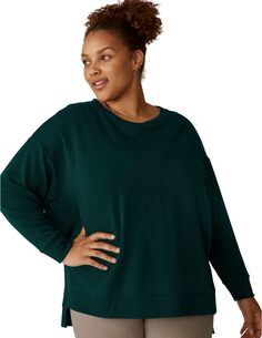 Пуловер больших размеров для свободного времени Beyond Yoga, цвет Midnight Green
