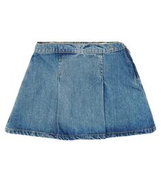 Плиссированная джинсовая юбка cerena Bonpoint, синий