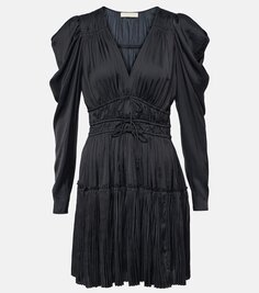 Атласное мини-платье lu с драпировкой Ulla Johnson, черный
