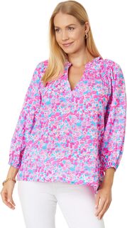 Платье Lourdes 3/4 Sleeve Cotton Lilly Pulitzer, цвет Aura Pink Baby Bloomer