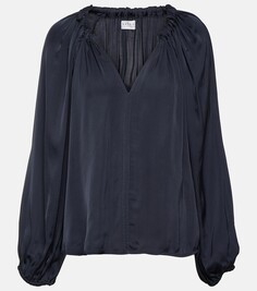 Атласная блузка noria Velvet, серый