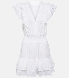 Мини-платье camila с вышивкой английской вышивки Poupette St Barth, белый