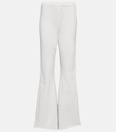 Расклешенные брюки из хлопкового флиса Entire Studios, белый