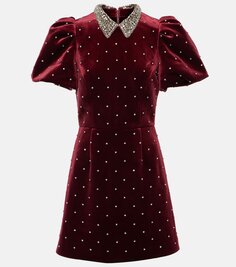 Бархатное мини-платье vanessa с декором Rebecca Vallance, красный