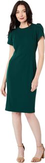 Короткое платье из крепа Scuba с рукавом-тюльпаном Calvin Klein, цвет Malachite