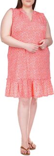 Платье-майка размера Minipalm с рюшами и воротником больших размеров MICHAEL Michael Kors, цвет Sangria