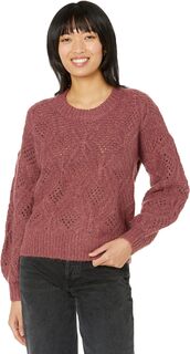 Пуловер с объемными рукавами Cayden Pointelle Madewell, цвет Heather Tulip