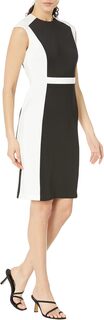 Платье с аквалангом в стиле колор-блок Calvin Klein, цвет Black Cream
