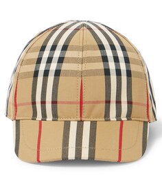 Бейсболка из хлопка в клетку vintage check Burberry Kids, бежевый