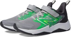 Кроссовки Rave Run v2 Bungee Lace with Hook-and-Loop Top Strap New Balance, цвет Raincloud/Green Punch