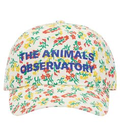 Хлопковая кепка с цветочным принтом hamster The Animals Observatory, белый