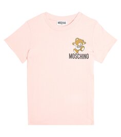 Футболка из хлопкового джерси с мишкой teddy bear Moschino Kids, розовый
