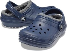 Сабо Classic Lined Clog Crocs, цвет Navy/Charcoal