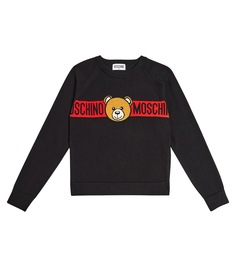 Хлопковый свитер teddy bear Moschino Kids, черный