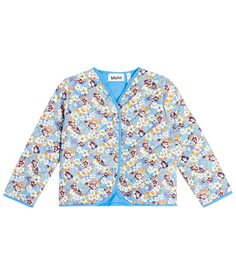 Куртка herdis из смесового хлопка с цветочным принтом Molo, синий