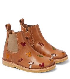 Ботинки челси с вышивкой woodland Petit Nord, коричневый