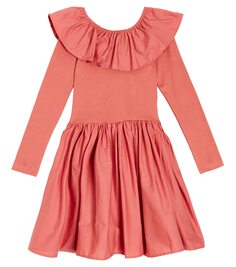 Платье из смесового хлопка с рюшами Molo, розовый