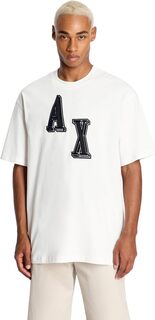Футболка с логотипом Collegiate AX Armani Exchange, цвет Off-White