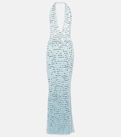 Платье макси enodia с воротником-халтер и пайетками Aya Muse, синий