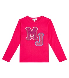 Украшенная хлопковая футболка Marc Jacobs Kids, розовый