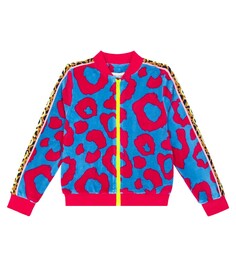Спортивная куртка из смесового хлопка с леопардовым принтом Marc Jacobs Kids, мультиколор