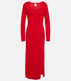Платье миди из шерсти и кашемира Jardin Des Orangers, красный