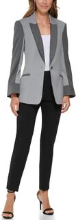 Комбинированная куртка с заостренными лацканами на одной пуговице DKNY, цвет Cashmere Heather/Grey Heather