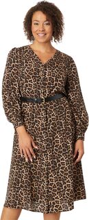 Платье Гепард Кейт больших размеров MICHAEL Michael Kors, цвет Dark Camel