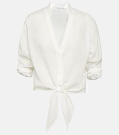 Атласная рубашка азия Poupette St Barth, белый