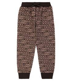 Спортивные брюки из хлопкового джерси с логотипом Dolce&amp;Gabbana Kids, коричневый