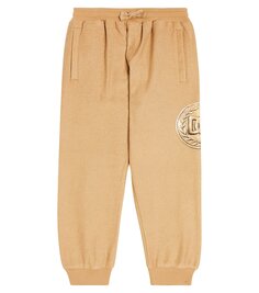 Спортивные брюки из хлопкового джерси с логотипом Dolce&amp;Gabbana Kids, коричневый