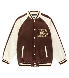 Университетская куртка с логотипом Dolce&amp;Gabbana Kids, коричневый