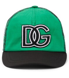 Хлопковая бейсболка с логотипом Dolce&amp;Gabbana Kids, зеленый