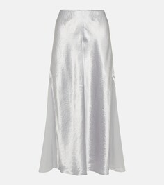 Атласная юбка-комбинация Vince, серебро