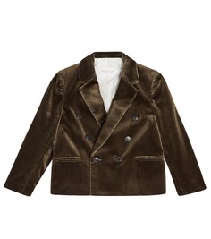Двубортный бархатный пиджак adam Bonpoint, коричневый