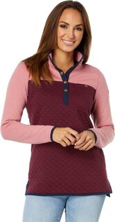 Толстовка Quilted Sweatshirt Mock Neck Tunic Color-Block L.L.Bean, цвет Rose Wash/Deep Wine L.L.Bean®