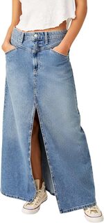Юбка Come As You Are Denim Max Free People, цвет Sapphire Blue Slit