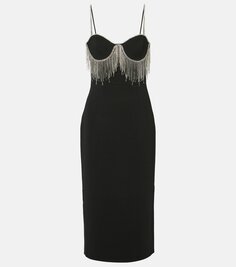 Платье миди из крепа estelle с декором Rebecca Vallance, черный