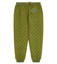 Стеганые спортивные штаны Moschino Kids, зеленый