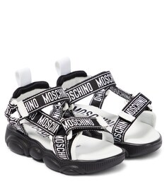 Босоножки с логотипом Moschino Kids, черный