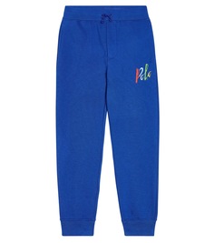 Спортивные брюки из смесового хлопка Polo Ralph Lauren Kids, синий