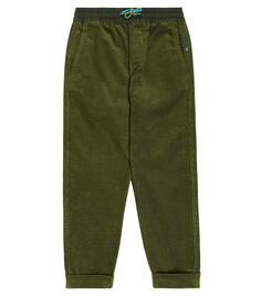 Зауженные брюки из хлопкового вельвета Scotch &amp; Soda Kids, зеленый