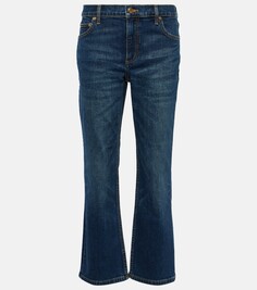 Укороченные расклешенные джинсы Tory Burch, синий