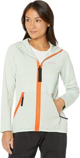 Толстовка Terrex Tech Flooce Light Hooded Jacket adidas, цвет Linen Green/Semi Impact Orange